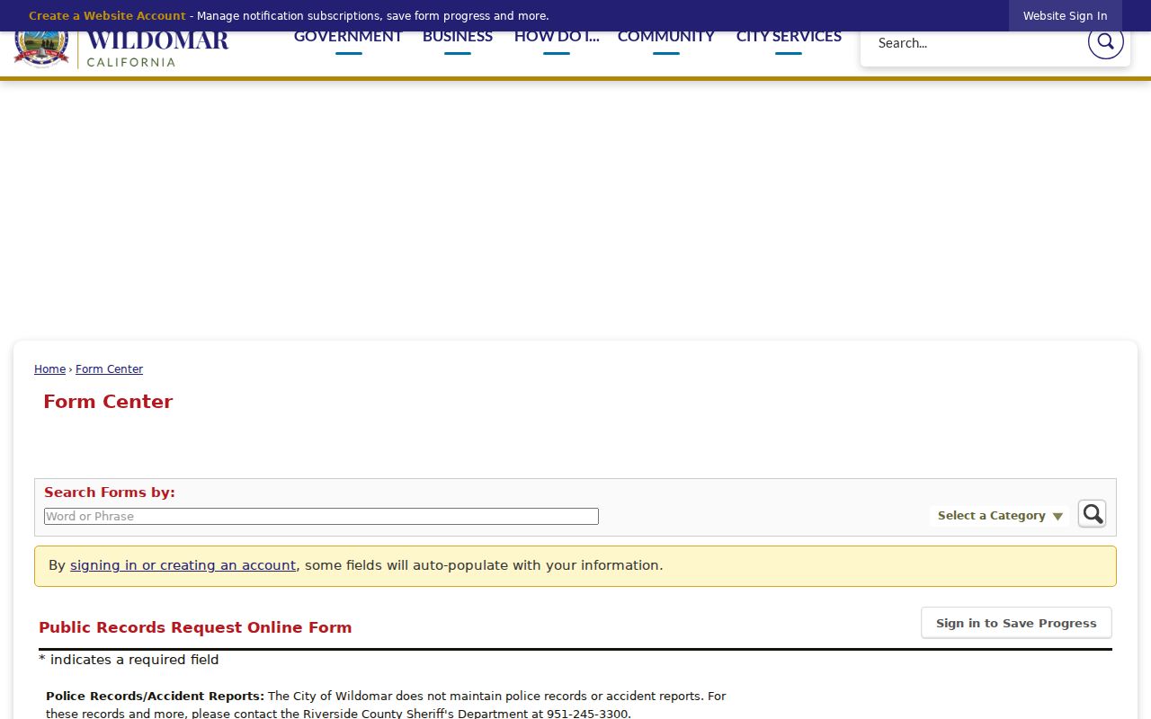Wildomar people search public records request form