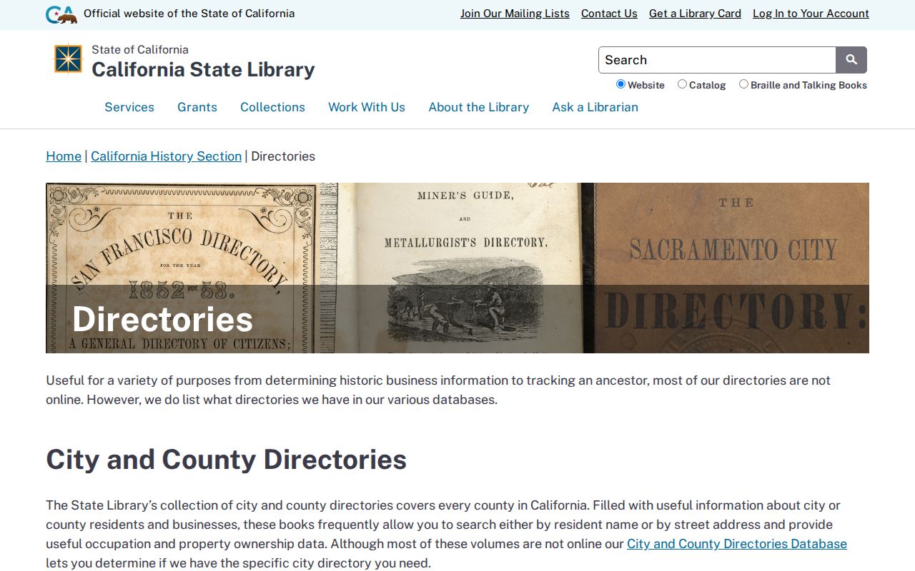 Wildomar people directories California State Library historical collection