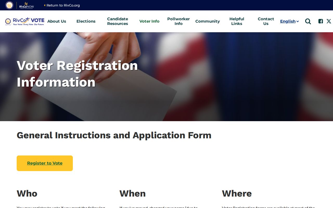 Wildomar voter registration information from Riverside County